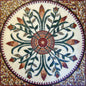 Botanical Marble Mosaic Floor Tile: 40" Floral Medallion