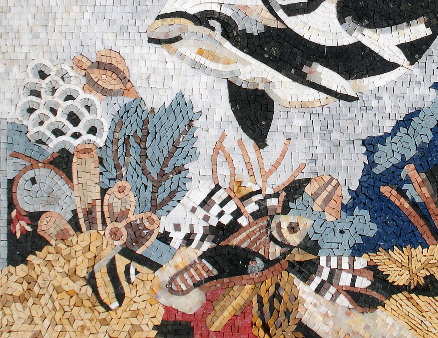 Handmade Dolphin Mosaic Backsplash: Sea Animal Marble Tile Art