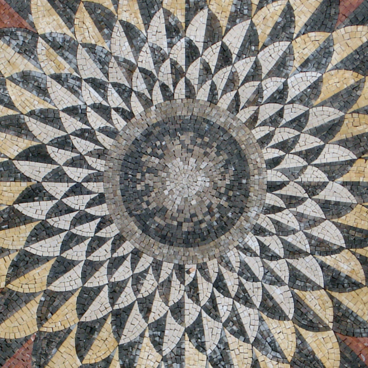 Floral Marble Mosaic Tile: Handmade Inlay Artwork (40x40)