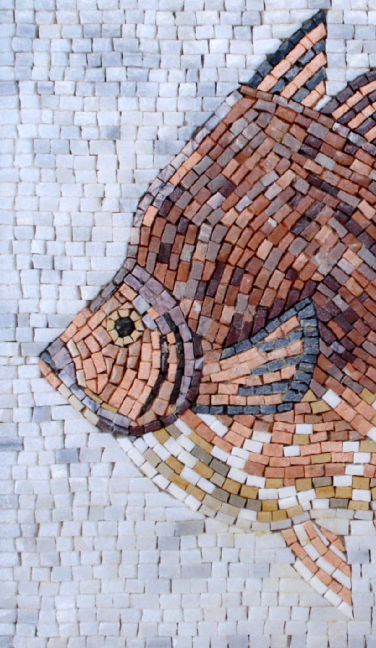 Handmade Fish Mosaic Tile Art: Kitchen Backsplash or Wall Decor