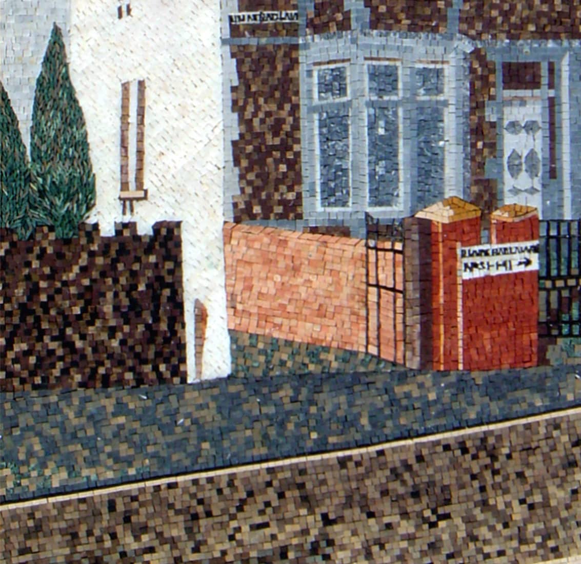 Handmade European House Mosaic Tile Art: Marble & Stone Wall Decor (56” x 28”)