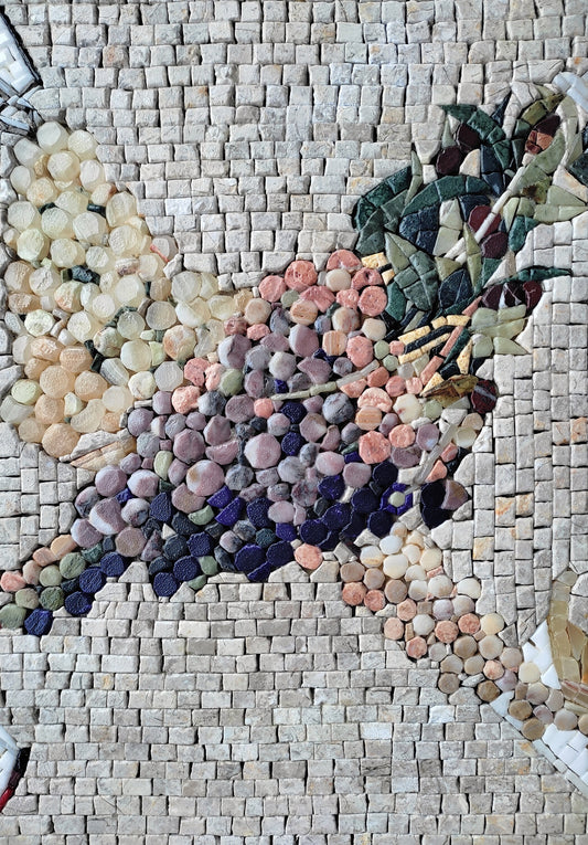 Handmade Marble Mosaic Tile: Champagne & Wine, Kitchen Backsplash (24x24)