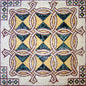 40" Geometric Marble Mosaic Floor Tile: Inlay Artwork