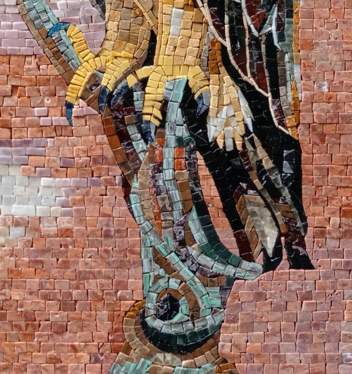 FALCON ART TILES | Wild Bird Mosaic Tiles And Backsplash For Living Room Walls | Golden Falcon Artwork Tiles For Hall And Rooms Walls