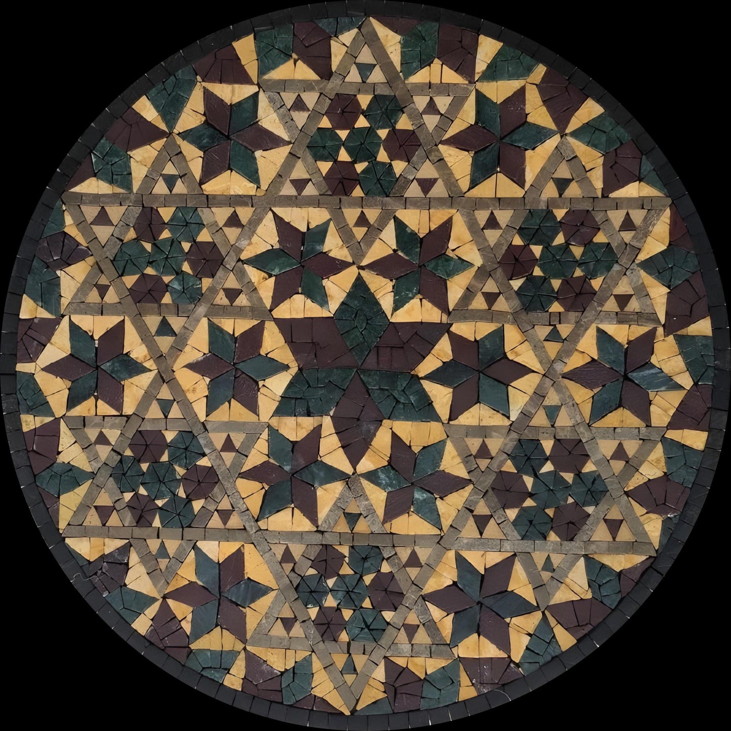 Custom Mosaic Medallion – Handmade Marble Tile Medallion with Geometric/Floral Pattern