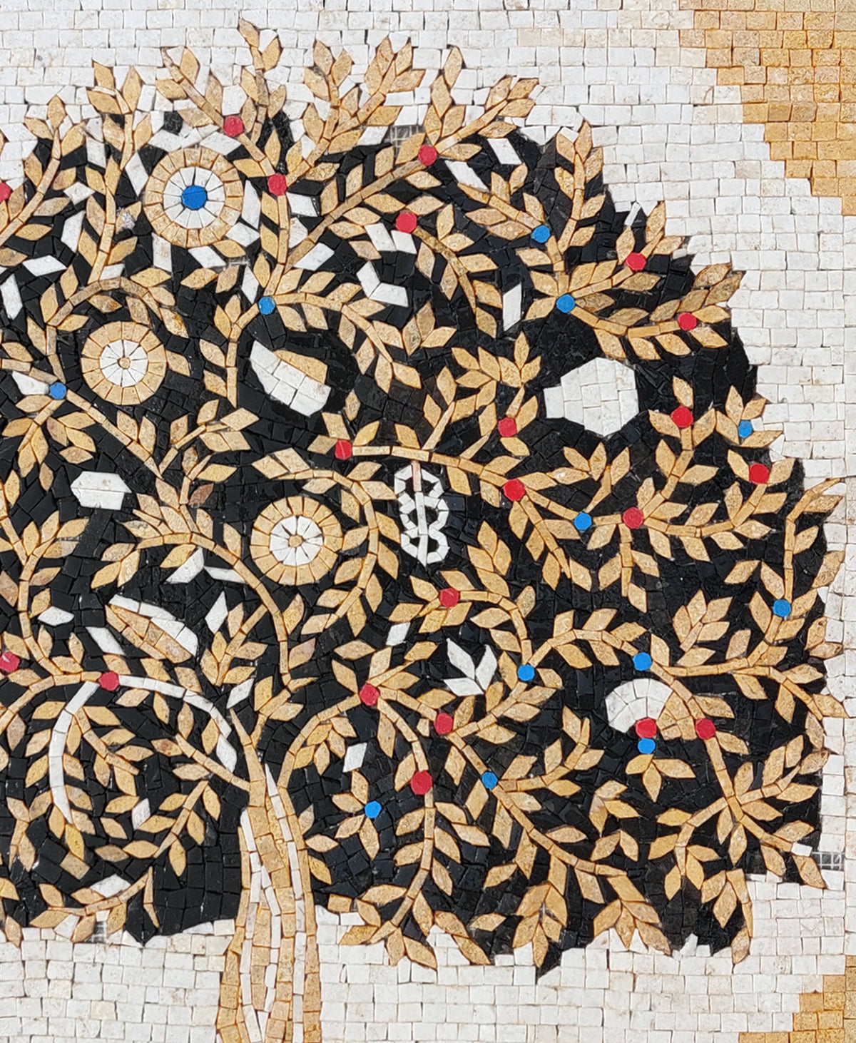 Olive Tree Backsplash Marble Mosaic Tiles. Customization. Handcrafted Roman Mosaics