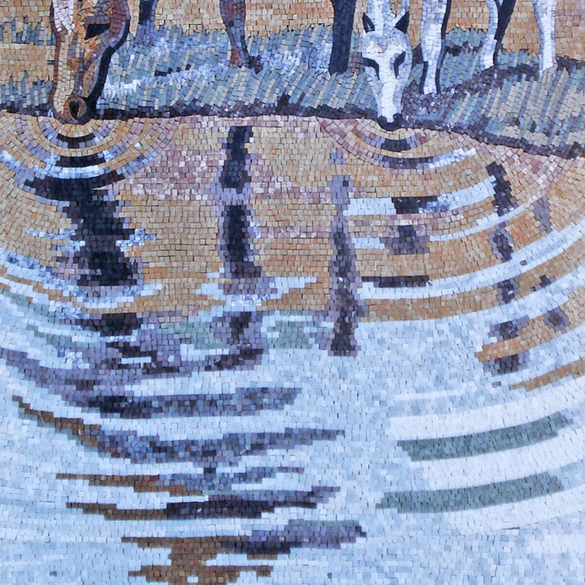 Handmade Horse Mosaic Art: Marble Stone Animal Wall Decor