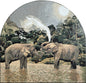 Handmade Elephant Mosaic Tile Art: Jungle Animal Wall Decor (84” x 80")