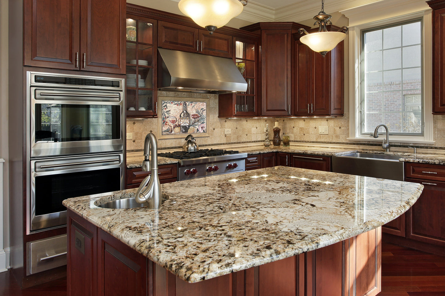 Handmade Marble Mosaic: Kitchen Backsplash Wall Art (24” x 18”)