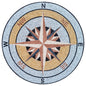 Seafaring Elegance - Compass Rose Nautical Marble Mosaic Medallion Flooring Tiles - Customization available
