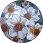Handmade Marble Mosaic Flower Medallion - Vine Wall Art Decor