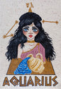 Handmade Aquarius Zodiac Mosaic Tile Art: Home Wall Decor (30x20)