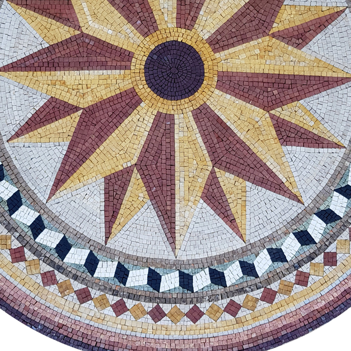 Elegant Craftsmanship - 40-Inch Handmade Pattern Mosaic Medallion - Natural Marble Tile Décor - Customization available