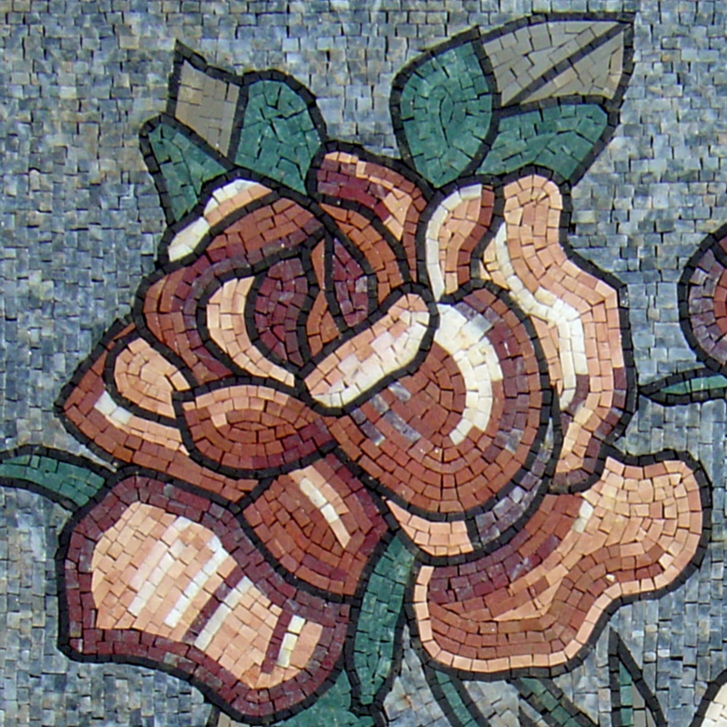 Handmade Marble Mosaic: Rose Flower Wall Art Decor