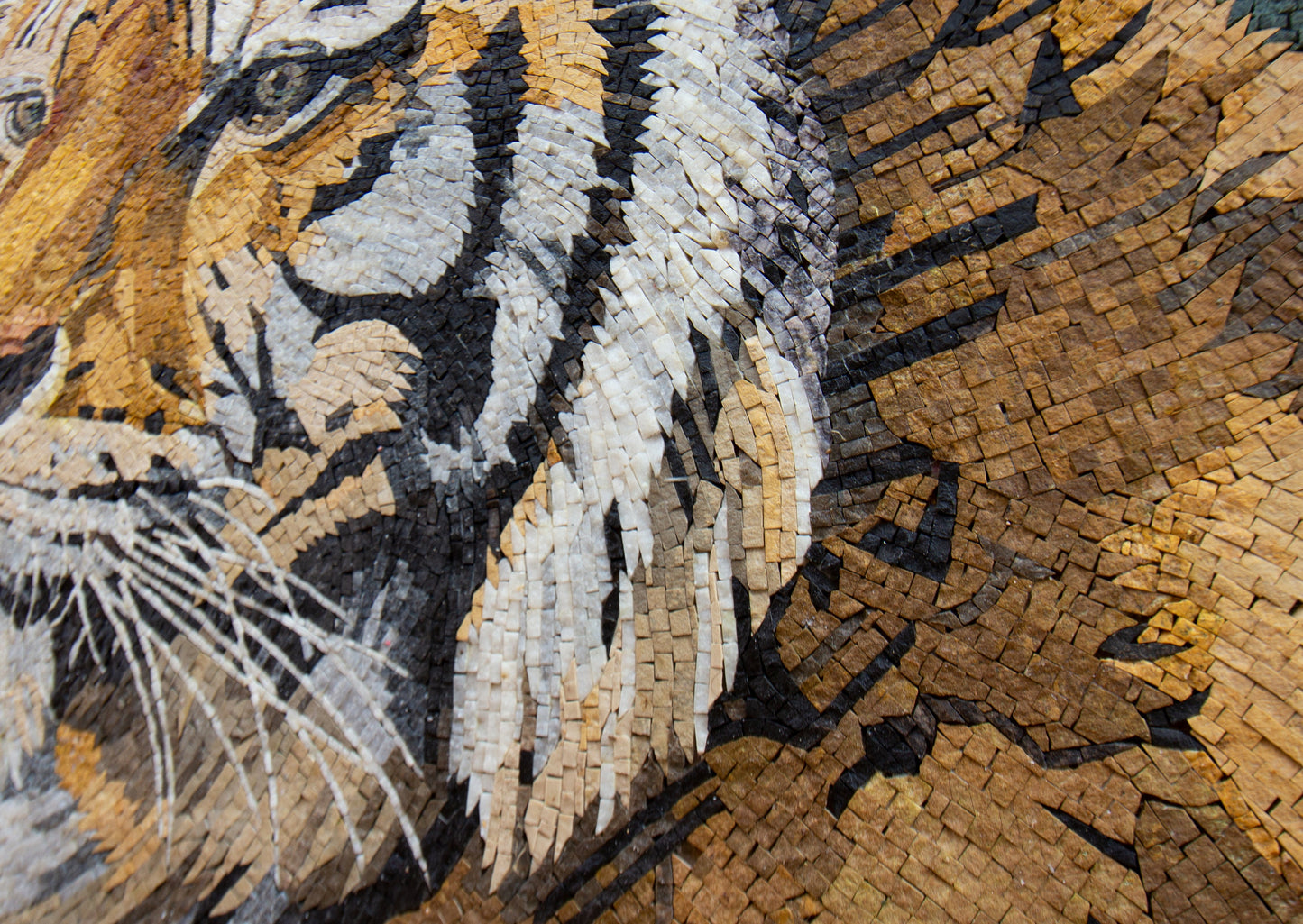 Handmade Tiger Mosaic Tile Art: Wild Animal Wall Decor