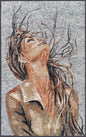 Handmade Woman Mosaic Tile Art: Marble Stone Backsplash (40x25)