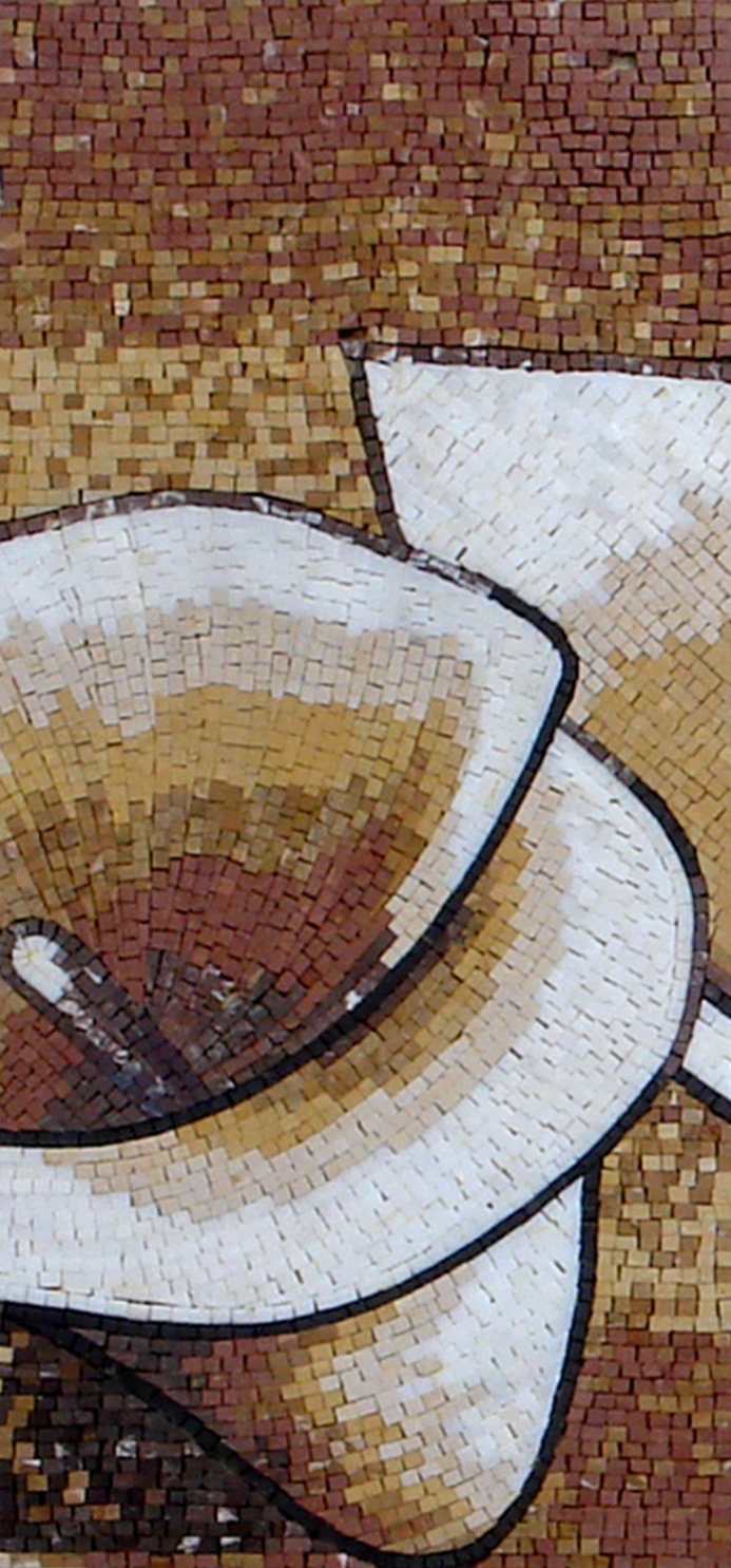 Handmade Calla Lily Marble Mosaic: Wall Art Tile (100"x40")