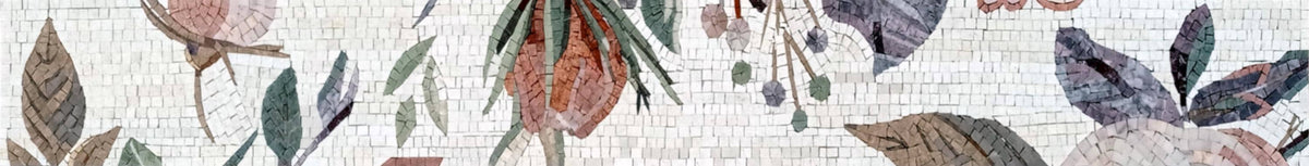 Handmade Watercolor Floral Marble Tile Border: Soft Romantic Wall Accent