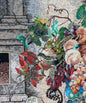 48"x40" Flower and Fruit on Table Mosaic Wall Art – Still Life Scene, Elegant Home Decor, Customization available