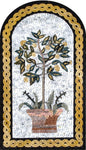 36" Handmade Floral Design Arched Mosaic Wall Art Décor