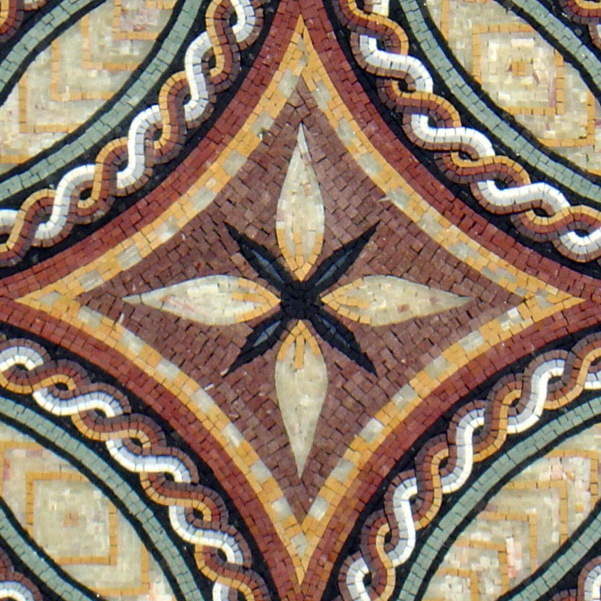 32” MEDALLION MOSAIC TILES | Square Inlay Art Mosaic Tiles For House Warming | Marble For Interior And Outdoor Hallway Entry And Walls