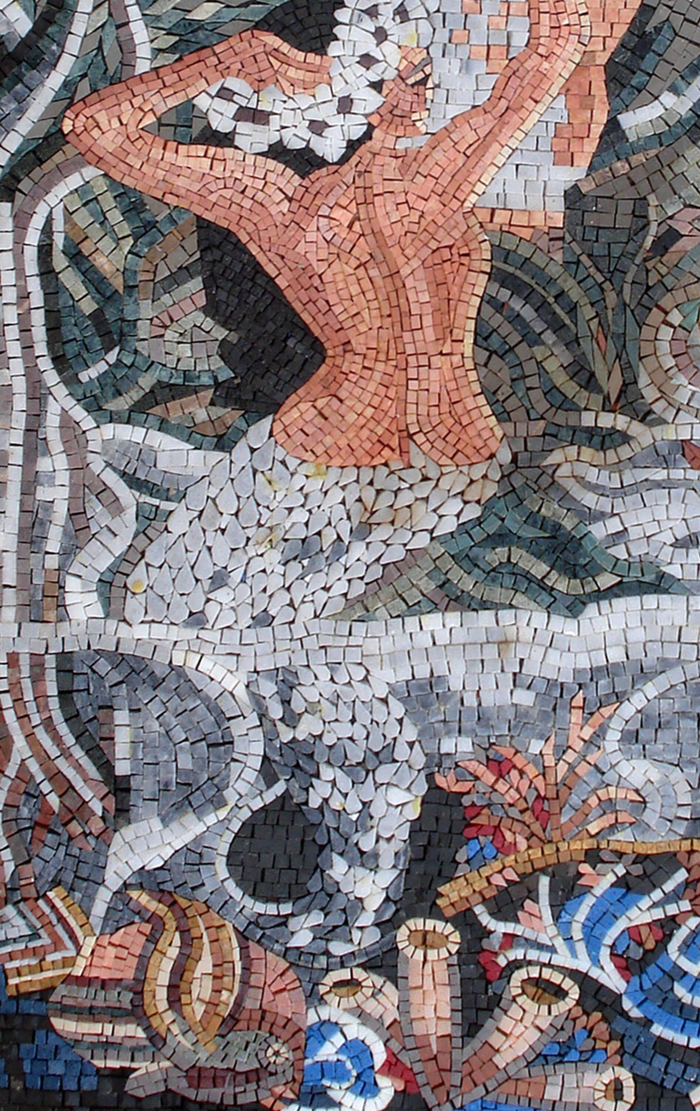 Handmade Mermaid Mosaic Art Tile: Seashore Wall Decor