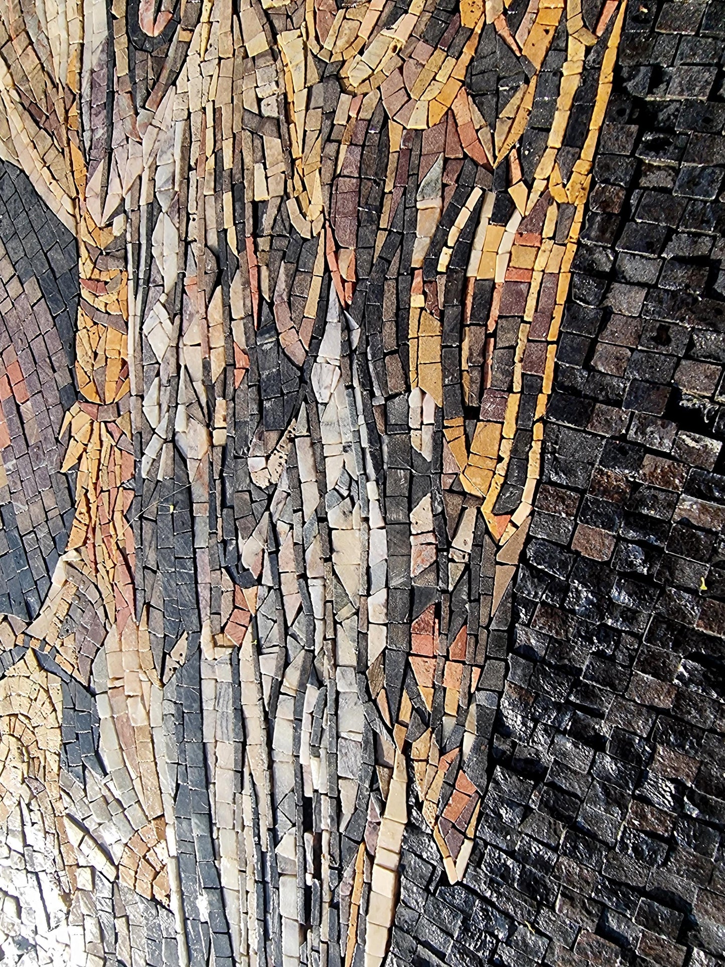 Handmade Eagle Mosaic Mural: Stone & Marble Wall Art (32” x 20”)