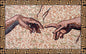 Creation of Adam Mosaic Art: Michelangelo Reproduction Marble Tiles