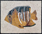 16"x12" Fish Mosaic Kitchen Backsplash – Custom Handmade Marble Tile Art, Nautical Wall Decor, Customization available
