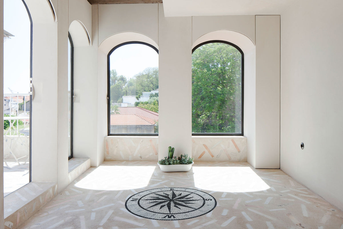 Handmade Compass Marble Mosaic Tile: Bathroom, Pool Medallion Art