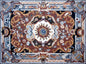Handmade Marble Stone Mosaic Rug: Floral Medallion Design