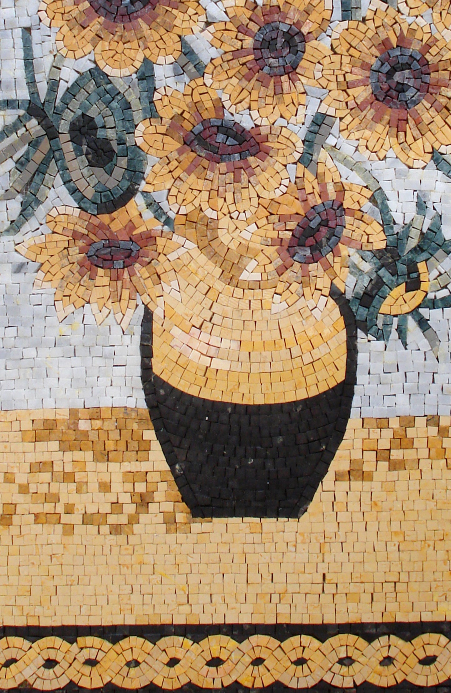 Handmade Van Gogh Sunflower Marble Mosaic Wall Art