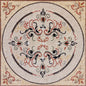Geometric Floral Marble Mosaic Tile: Handmade Inlay (32x32)