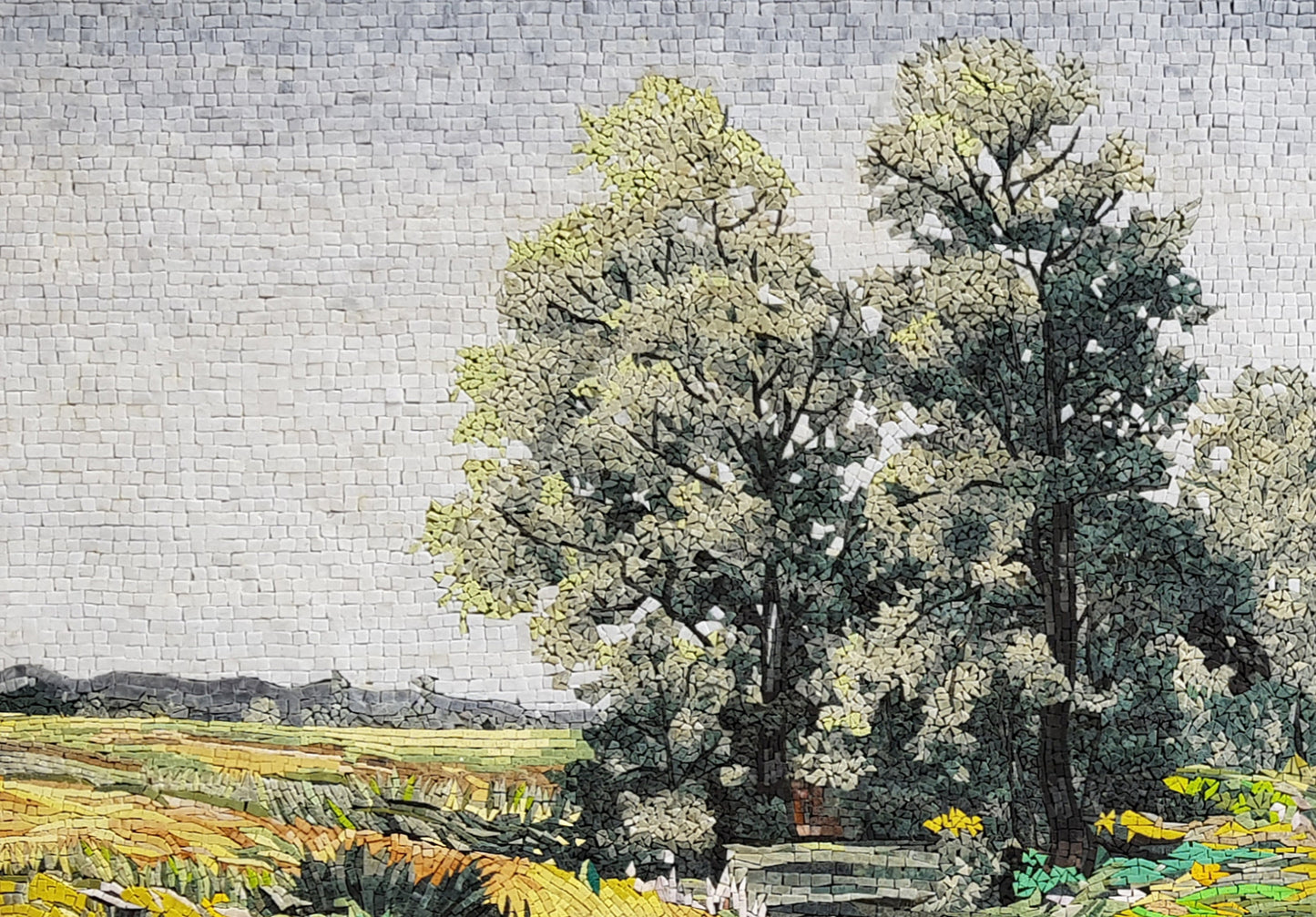 Handmade Forest River Mosaic Tile Art: Indoor/Outdoor Wall Decor