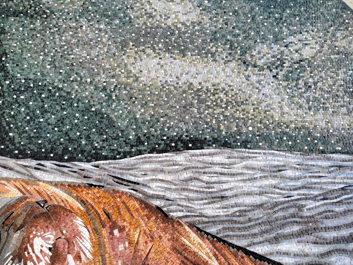 Handmade Walrus Mosaic Tile: Sea Animal Wall Art (84” x 80”)