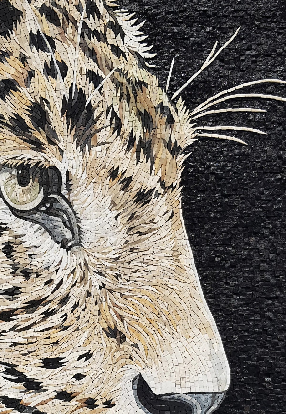 Handmade Tiger Mosaic Tile Art: Jungle Animal Decor (40” x 28”)