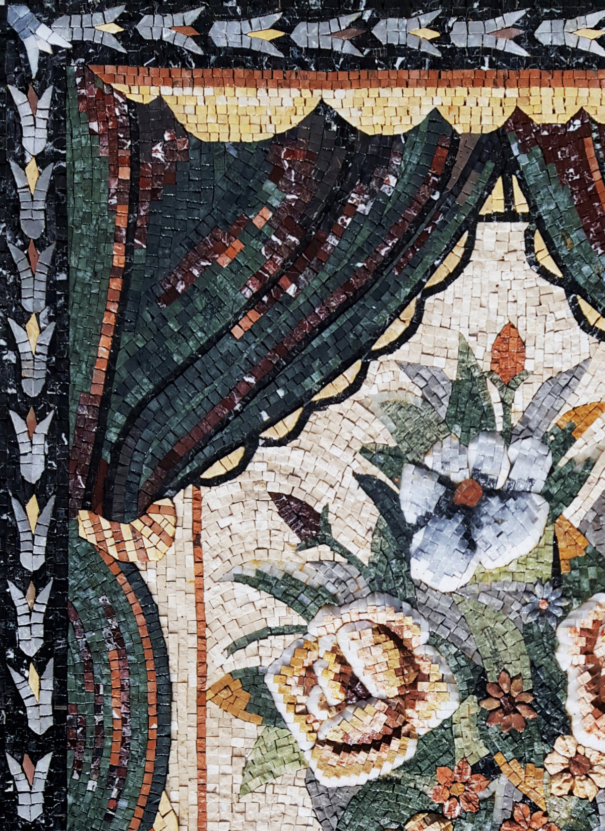 Handmade Marble Mosaic Flower Vase Wall Art Decor (44” x 30")