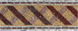 8″ Ruby Red & Gold Tartan Border Mosaic – Handmade Marble Tile Trim, Customization available