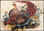 Pheasant Mosaic Tile Art: Handmade Marble Bird Mural (36" x 24")