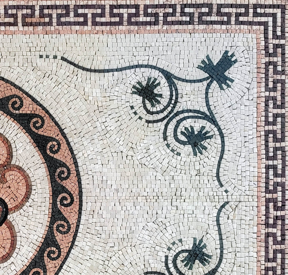 Handmade Floral Marble Mosaic Rug: Home Decor Mat (72” x 40")