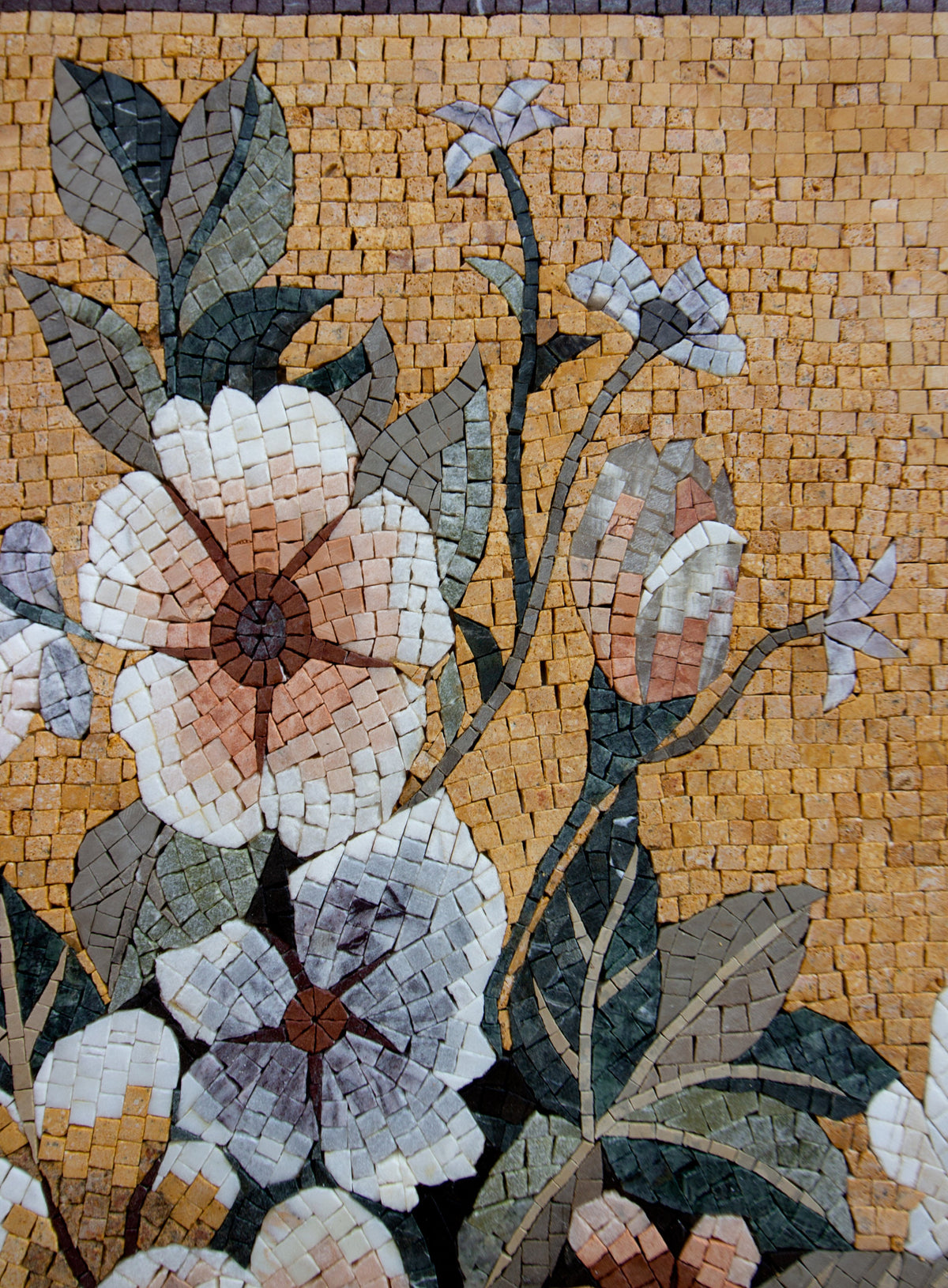 COLORFUL FLOWER ART- Handmade Flowers Vase Bouquet Mosaic Wall Artwork