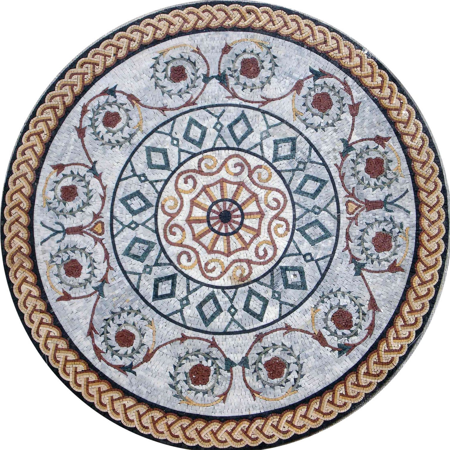 48" Handmade Decorative Medallion wall floor Marble Mosaic Art Stone Tile Décor