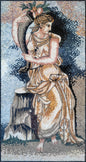 Handmade Ceres Mosaic Tile Art: Roman Goddess with Cornucopia