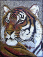Handmade Tiger Mosaic: Wild Animal Marble Tile Art (36x28)