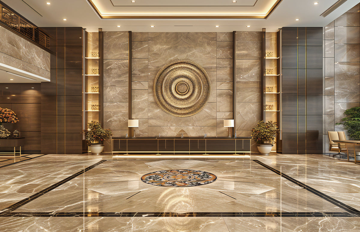 Floral Elegance - Handcrafted Round Mosaic Medallion Art Tile - Customization available
