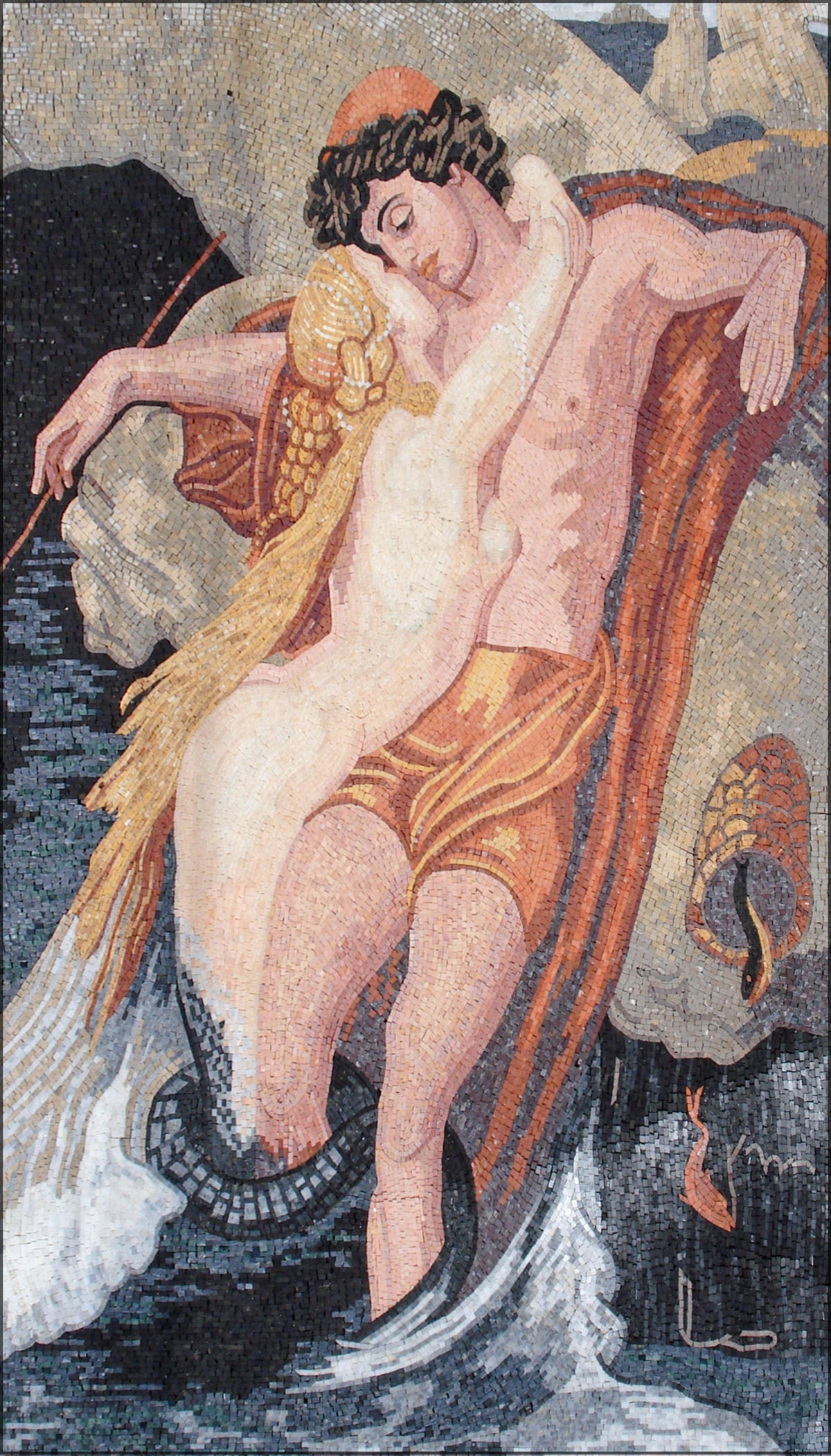 RE003 Frederic Leighton, The Fisherman and the Siren Mosaic Mural Art