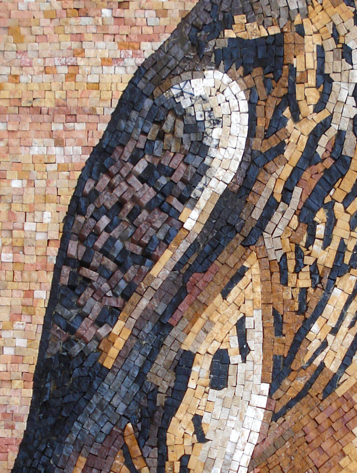 Falcon Mosaic Tile Art: Handmade Stone Bird Backsplash (40x30)