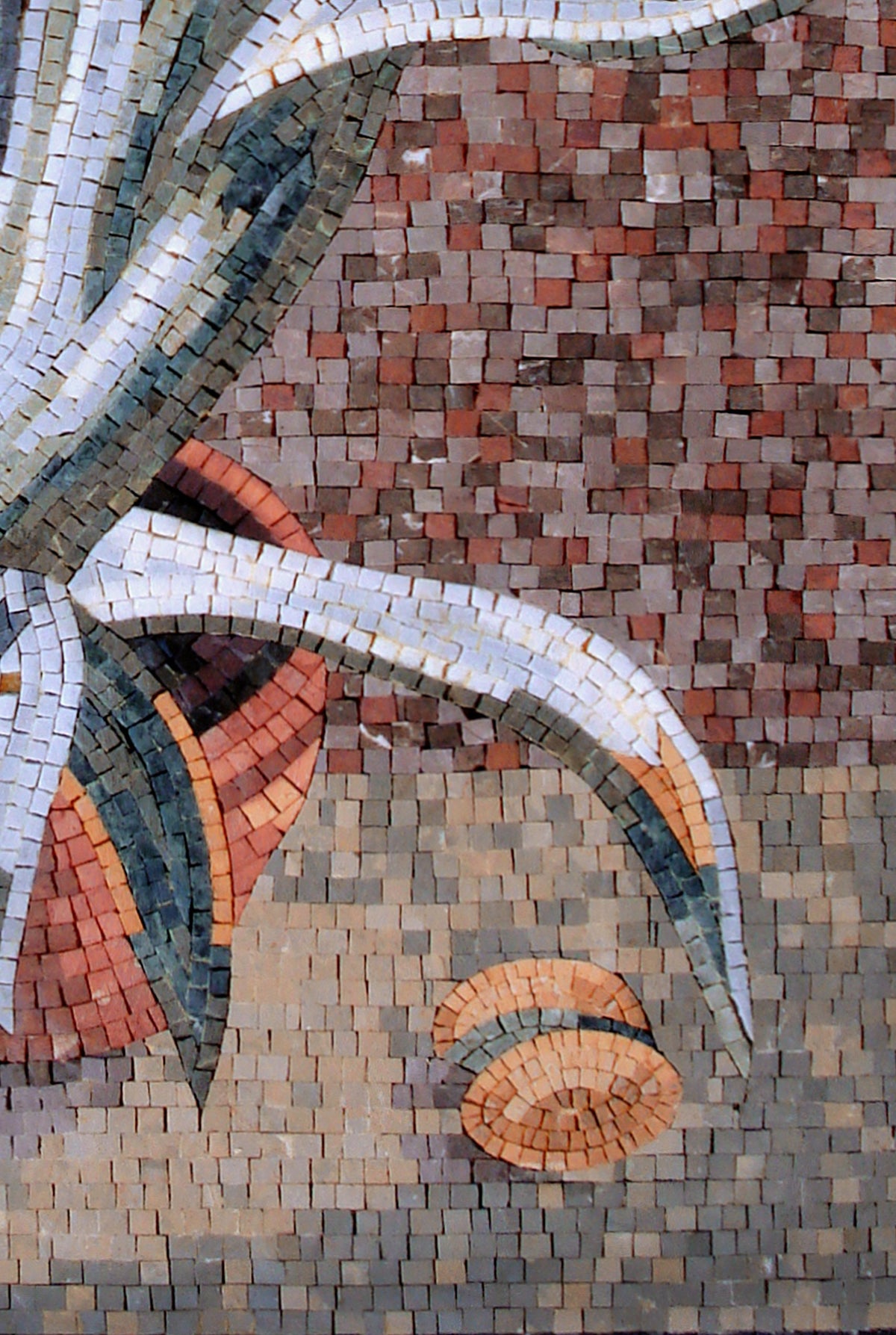 Aloe Vera Marble Mosaic Tile Art: Tropical Wall Hanging