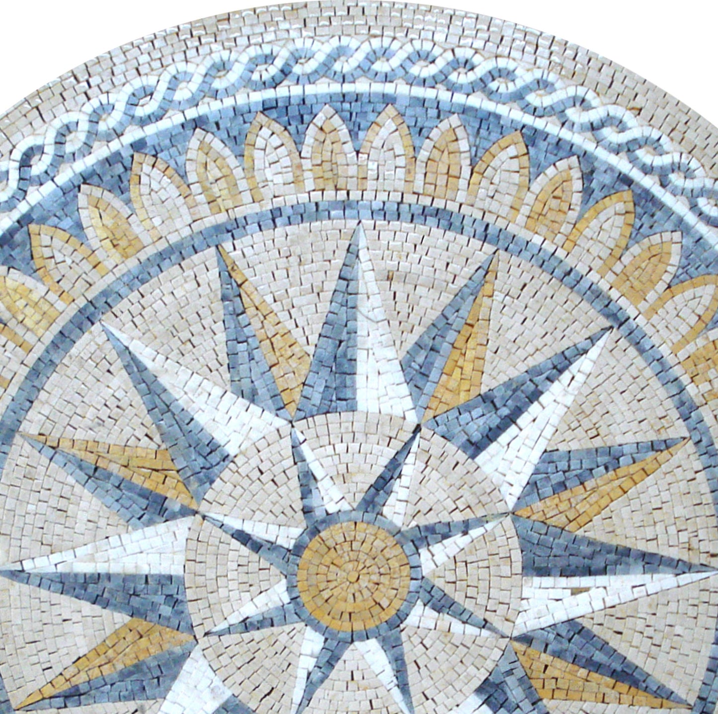 Elegant 40" Handmade Floral Pattern Medallion Marble Mosaic Art Tile Stone Décor - Customization available