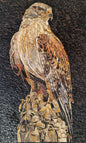 Handmade Eagle Mosaic Mural: Stone & Marble Wall Art (32” x 20”)